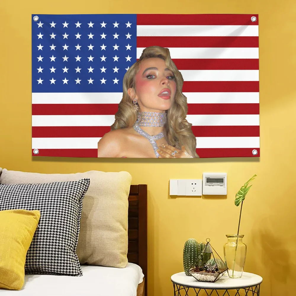 American Pop Singer Sabrinas Tapestry Carpenters Home Decor Wall Hanging Bedroom Dormitory Background Cloth Concert Banner