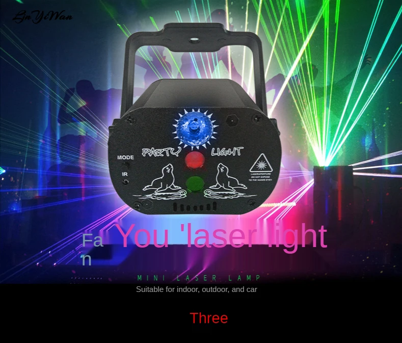 DJ Lamp Mini RGB Disco Light DJ LED Laser Stage Projector Red Blue Green Lamp USB Rechargeable Wedding Birthday Party