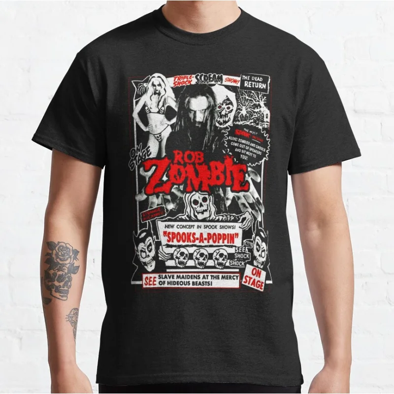 

mbie 001 - rob zombie albums Captain Spaulding Vintage horror movie House Of 1000 Corpses Graphic T Shirts large size Adult