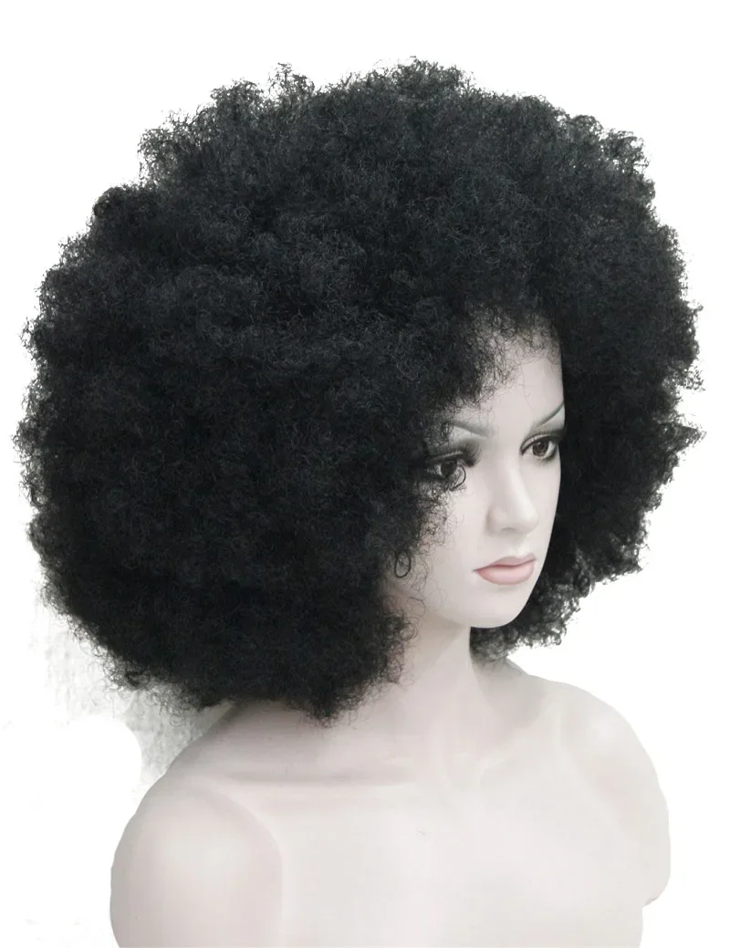 

StrongBeauty Medium Length Chestnut Red Blue Huge Jumbo Afro Wig Synthetic party Clown Cosplay Wigs