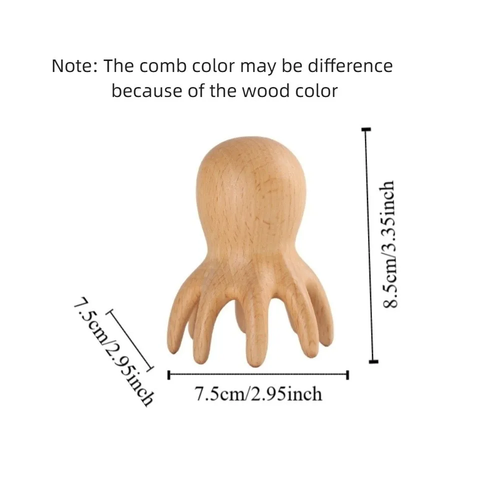 Scraping Device Massage Comb Meridian Dredging Head Blood Circulation Beech Wood Comb Anti Static Acupoint Stick