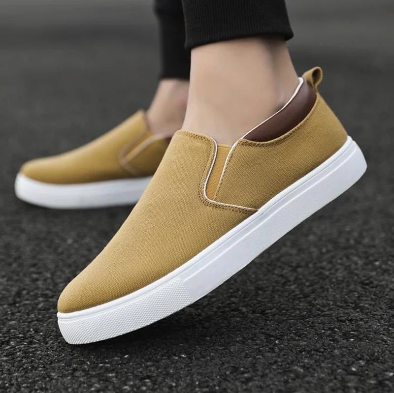 New Fashion Canvas Men's Sneakers Breathe Freely No Lacing Up Sping Shoes Classic Casual Vulcanized Shoes Mens Sport Shoes