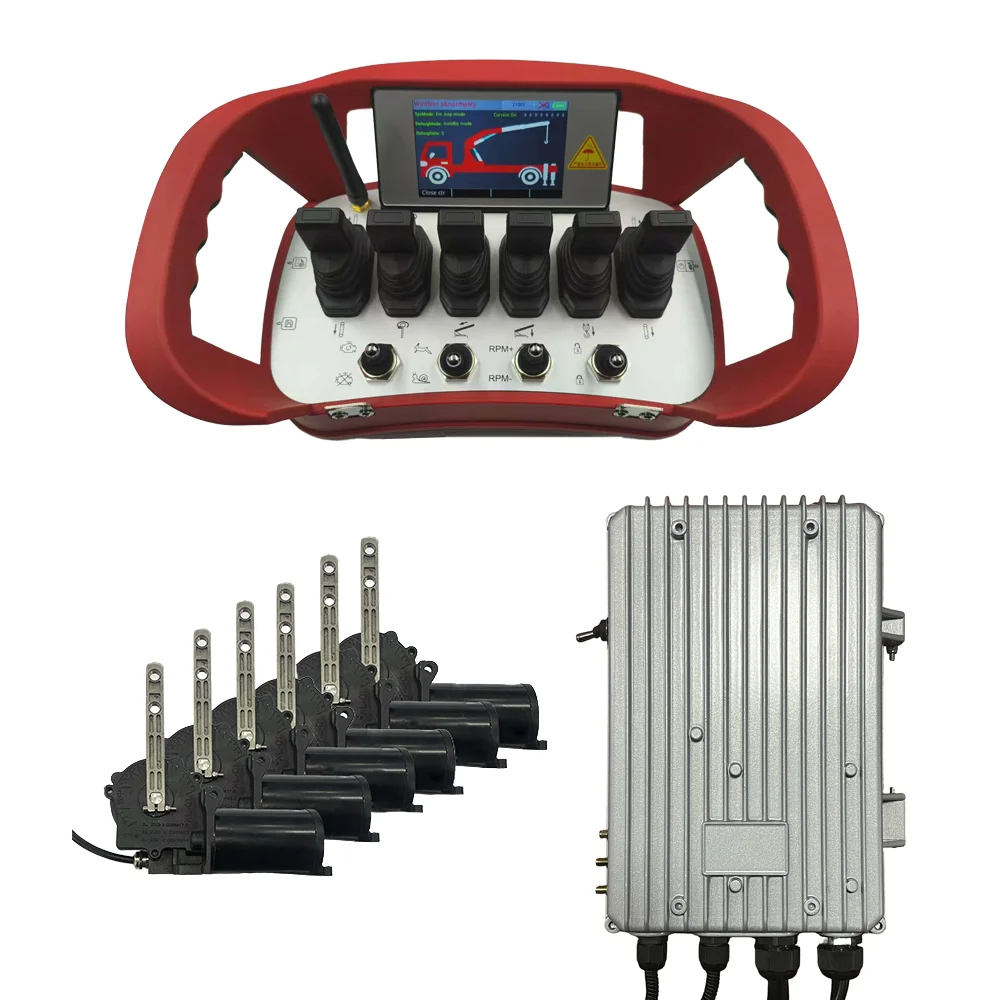 Best Selling Doman Intelligent 12V 24V Hydraulic Valve 6 Joysticks Boom Crane Remote Control 6 Motors Rechargeable 100m Range CE