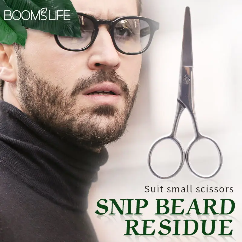 Men Beard Brush Set Shaving Brush Portable Barber Double-sided Styling Comb Scissor Repair Modeling Beard Grooming Kit for Men