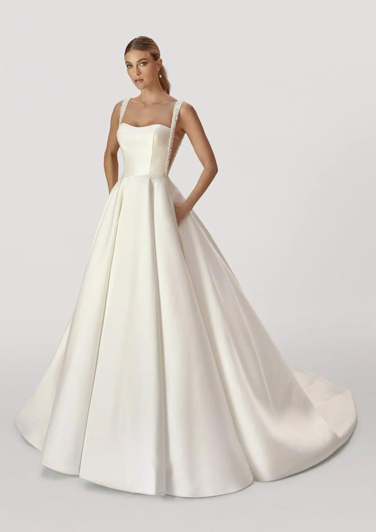 Satin Wedding Dress… - image