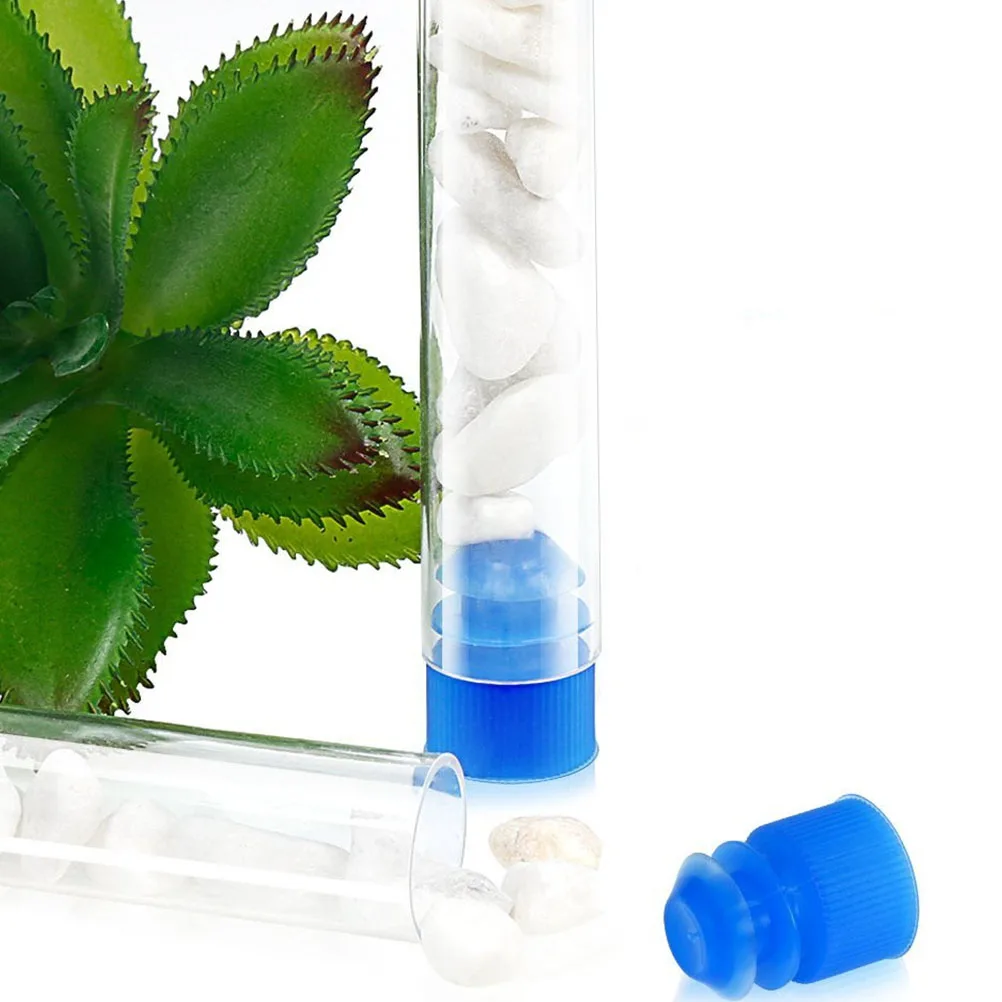 

50pcs Test Tubes Plastic Tubes with Caps Small Sample Transparent Cover for Laboratory School Science Projects Storage