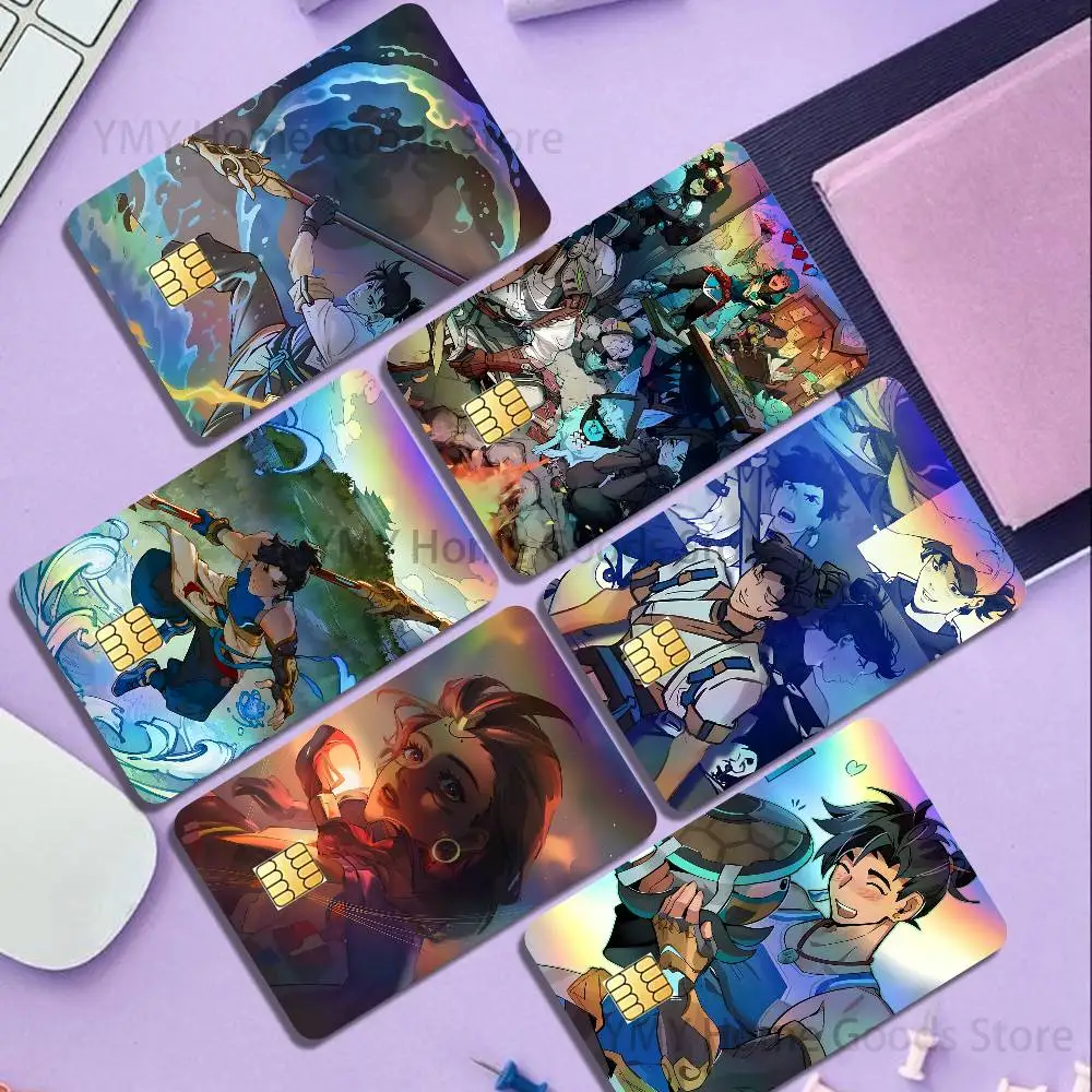 Anime OverwatcheS Wuyang Holographic Laser Shinny Film Skin Cover Sticker for Debit Credit Card Bank Card
