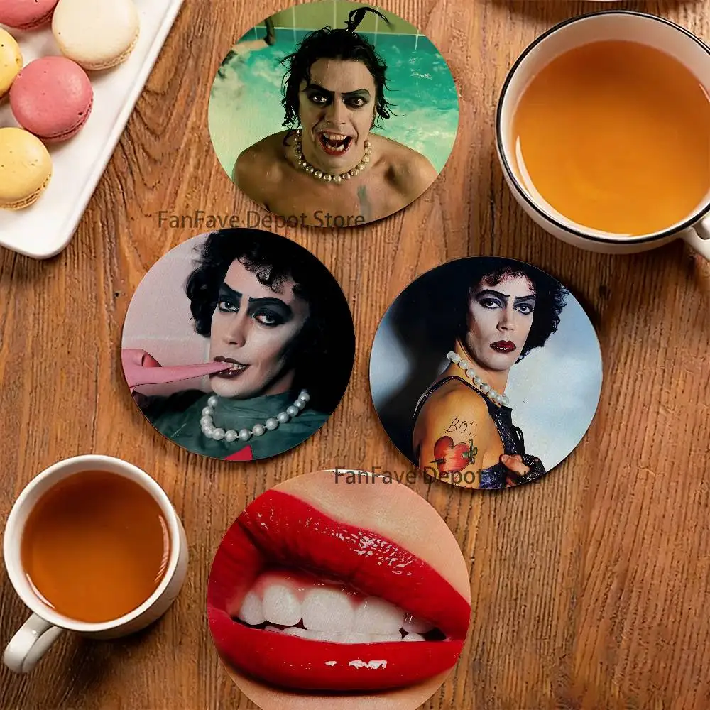 

R-Rocky Horror P-Picture S-Show Wood Coaster Set - Heat Resistant For Tea & Coffee, Home Cafe Decor Holiday Gift