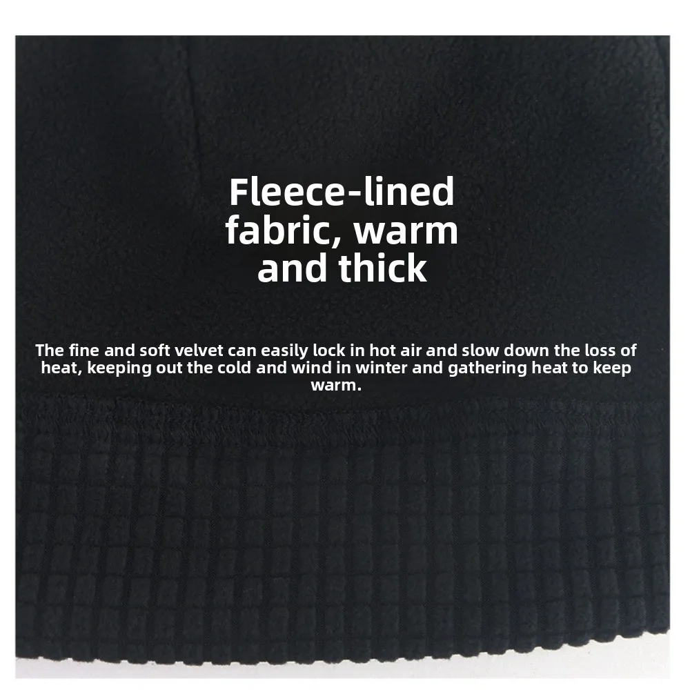 قبعة صغيرة عصرية تحافظ على الدفء مبطنة بالصوف قبعة محبوكة بلون سادة مقاومة للرياح قبعة شتوية #5