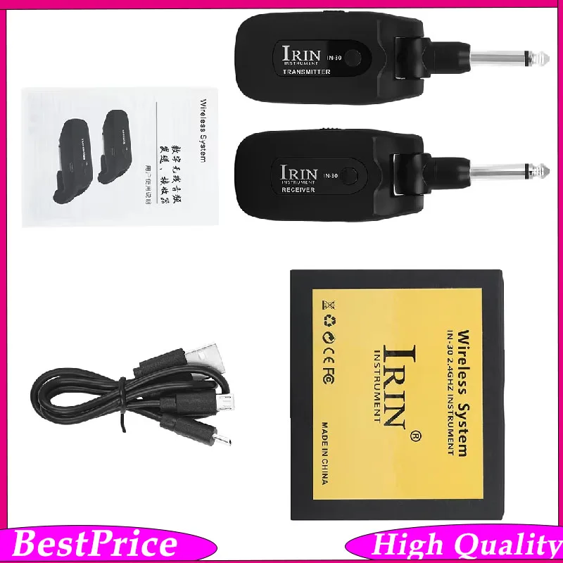 

IRIN IN-30 2.4GHz Wireless Guitar System - Guitar Transmitter Receiver for Electric Bass Guitar Parts And Accessories