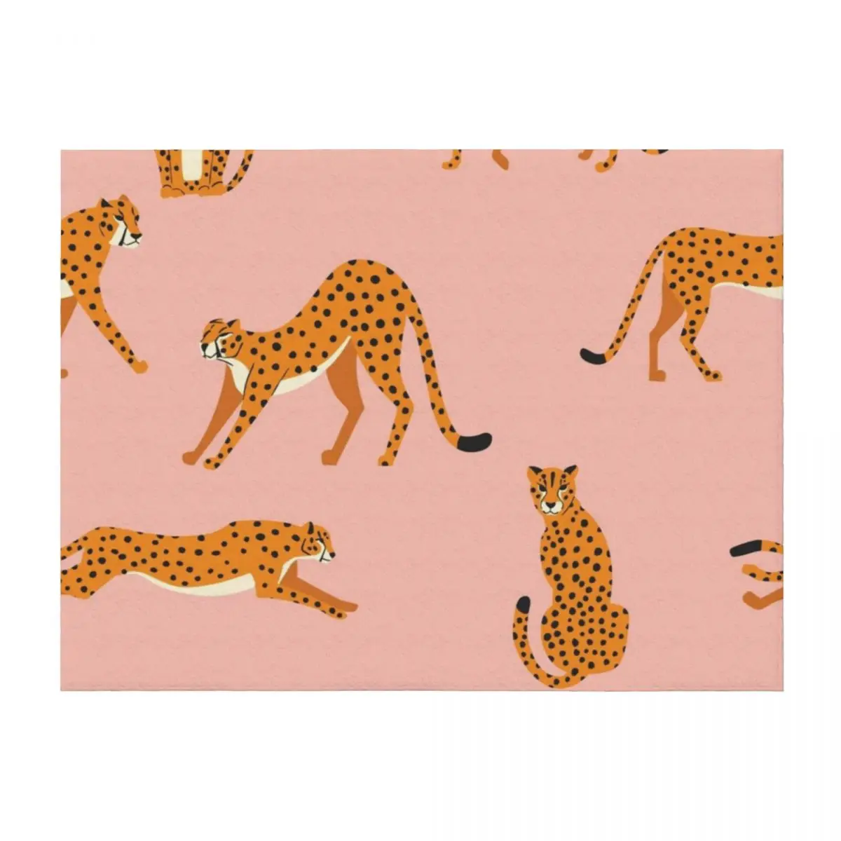 

Cheetahs pattern on pink Throw Blanket Furry Summer Luxury Designer for babies Blankets