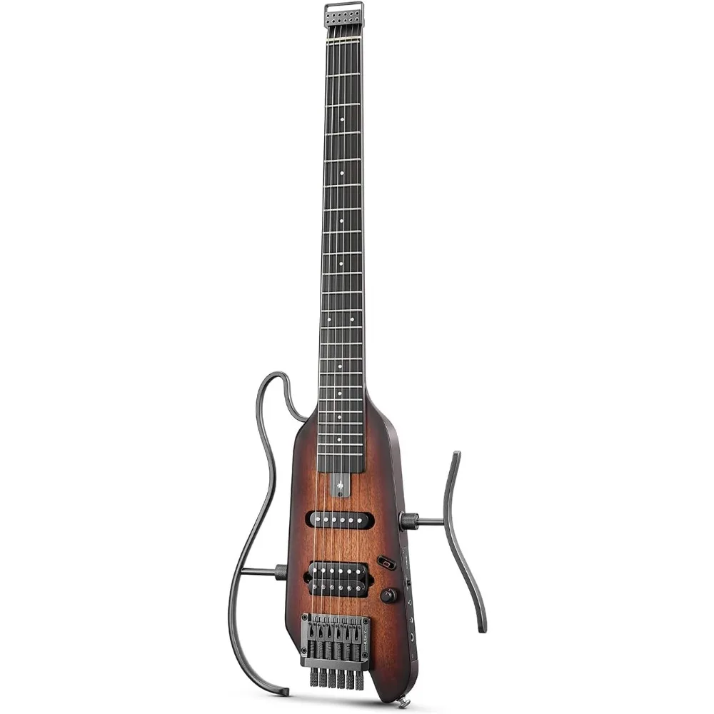 

HUSH-X Electric Guitar Kit-Featherlight Headless Guitar, Great,Mahogany Solid Body with Easy Assemble Stands, Gig Bag