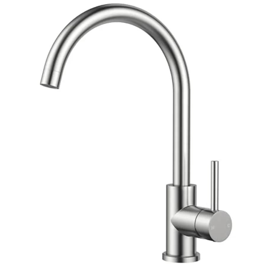 

Kitchen Faucet Brushed Nickel Commercial Modern Single Handle Faucet for Kitchen Sink High Arc with Deck Plate for 1 or 3 Hole