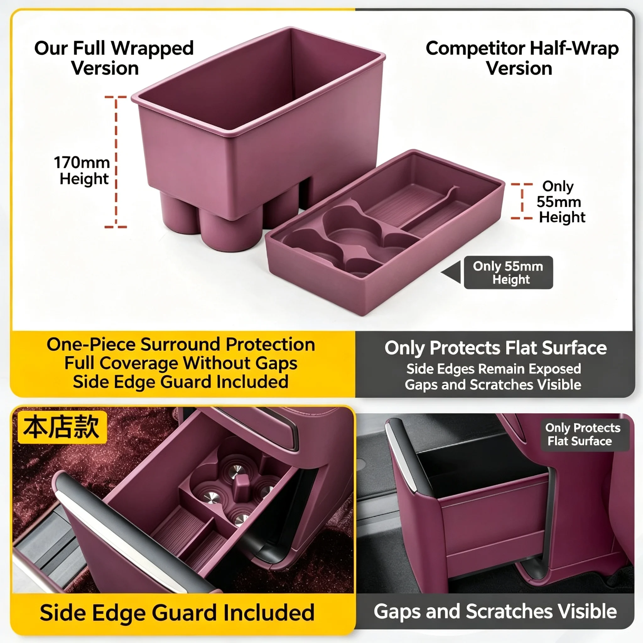 Silicone Wireless Charging Mat Center Console Storage Box Interior Modification Accessories For NIO ES9 Special Front & Rear Sea