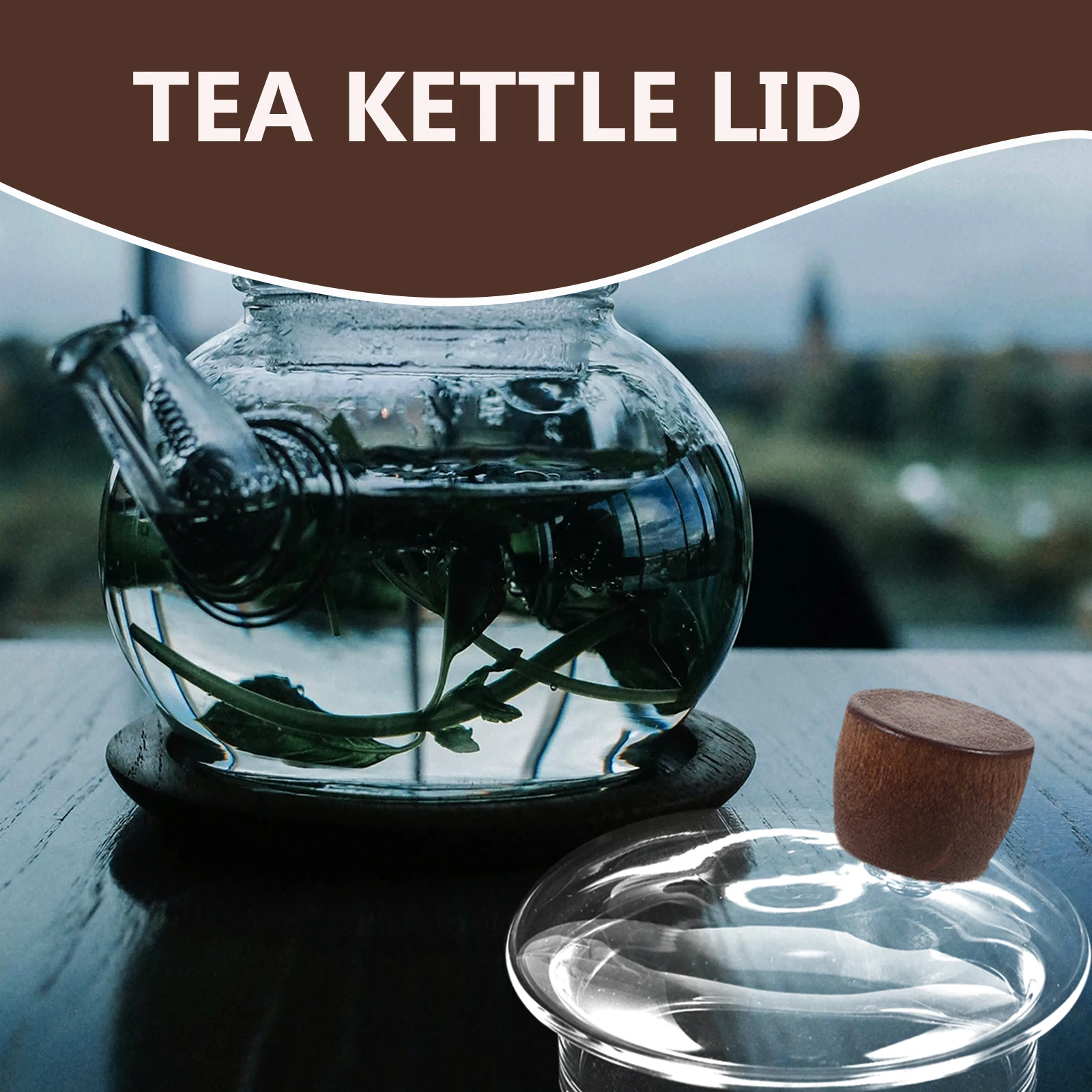 

Glass Teapot Lid Replacement Heat Resistant Clear Cover for Tea Kettle Household Use Party Camping Decorative Accessory Supplies