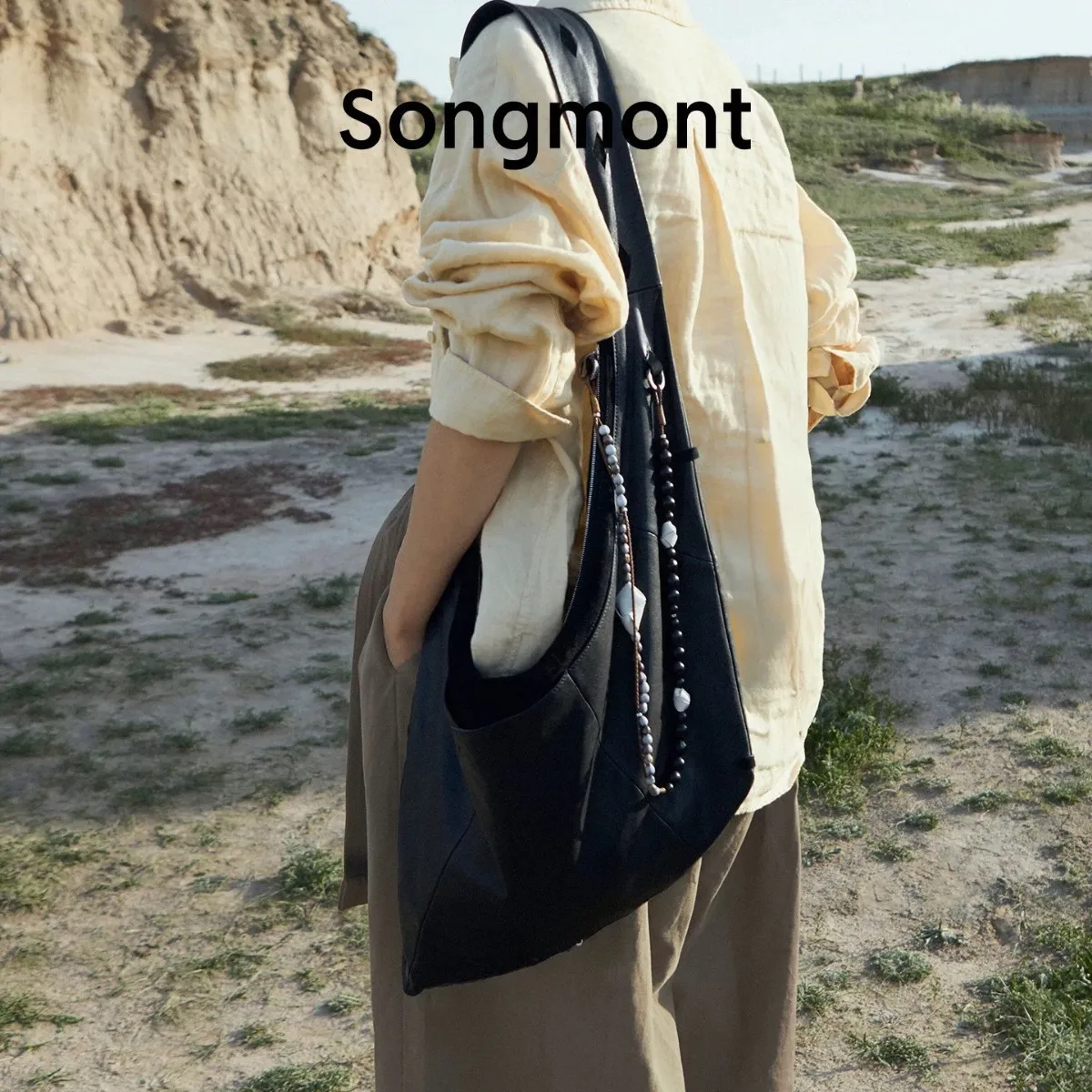 

Songmont Broken Shell Series Seed Shell Bag Unisex Slung Hobo Bag, Fashionable Handbag