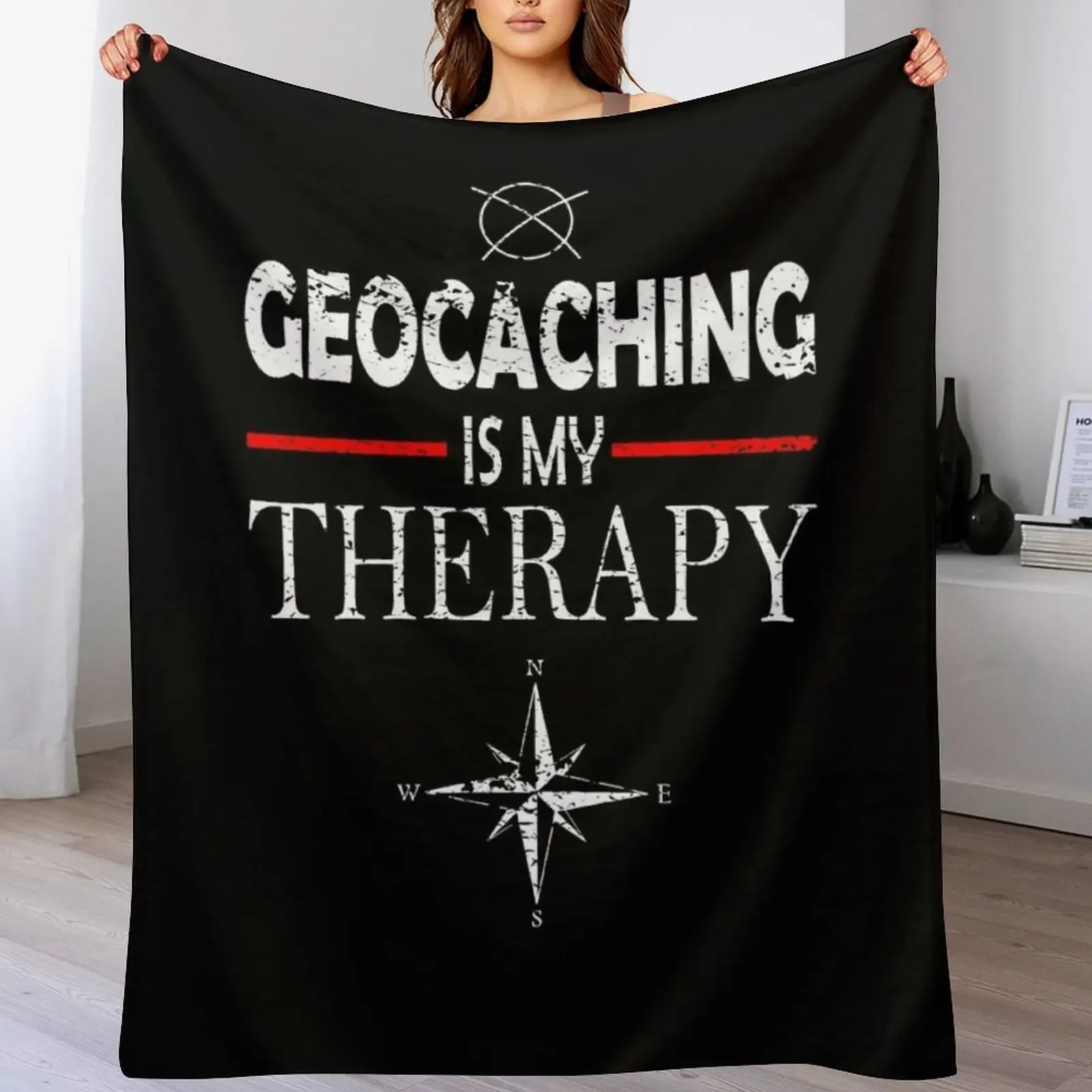 

Geocaching is my therapy Throw Blanket Cozy Light Blanket for Travel Camping Picnic