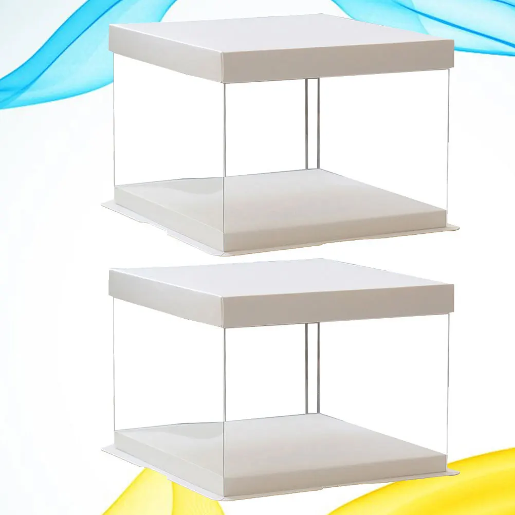 

1Pc Clear 12inch Birthday Cake Box Transparent Plastic Dessert Storage Container Packaging for Bakery Tote
