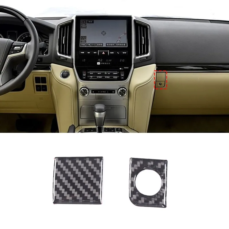 

Genuine Carbon Fiber (Soft) Passenger Side Storage Compartment Switch Cover For 2005-2012 Toyota Land Cruiser Car Accessories