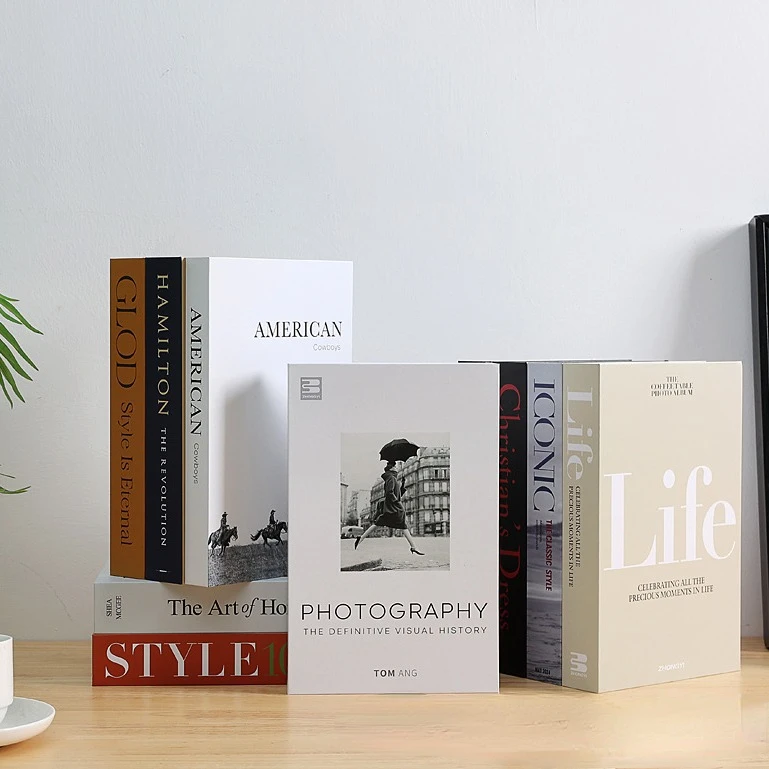 Fashion Fake Books for Home Decoration New Luxury Decorative Book Coffee Table Bedroom Bookends Shooting Props Home Decor