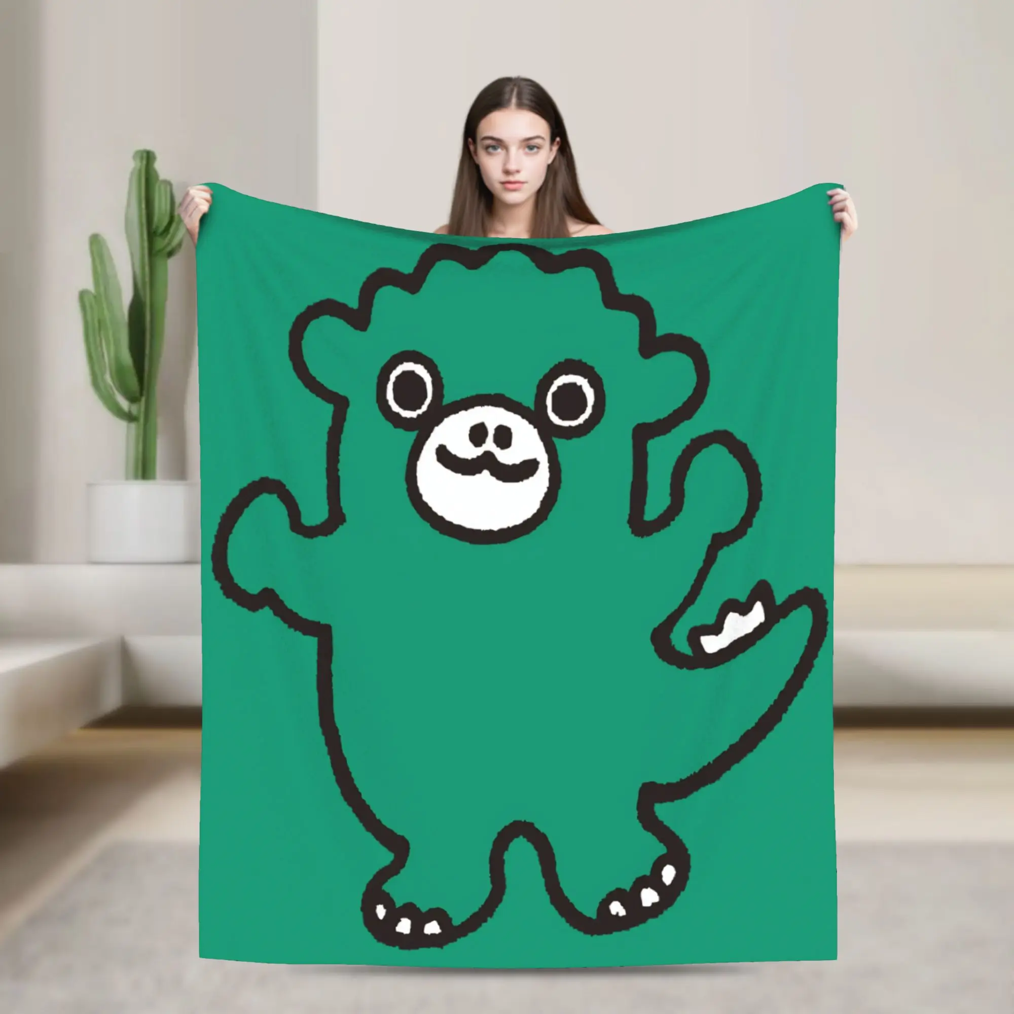 Chibi Godzillaa Monster Raids Again Fleece Throw Blankets Kawaii Blankets for Home Bedroom Ultra-Soft Plush Thin Quilt