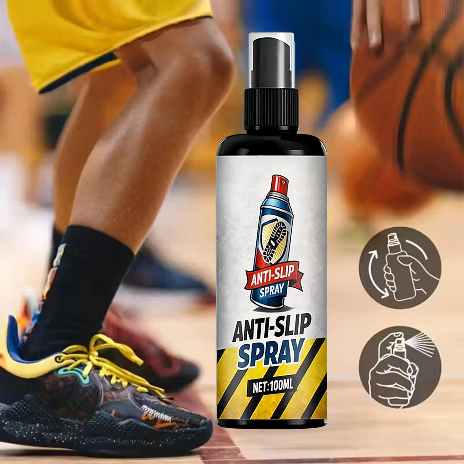 

Спрей для улучшения сцепления баскетбольных кроссовок 100 мл, усилитель сцепления для обуви, противоскользящий, для кроссовок, ботинок, спортивной обуви, волейбола, бейсбола