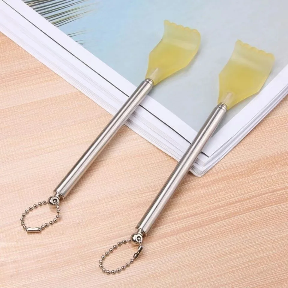4-Section Retractable Back Scratcher Stainless Steel Portable Itch Scratcher Tool for Home Daily Use