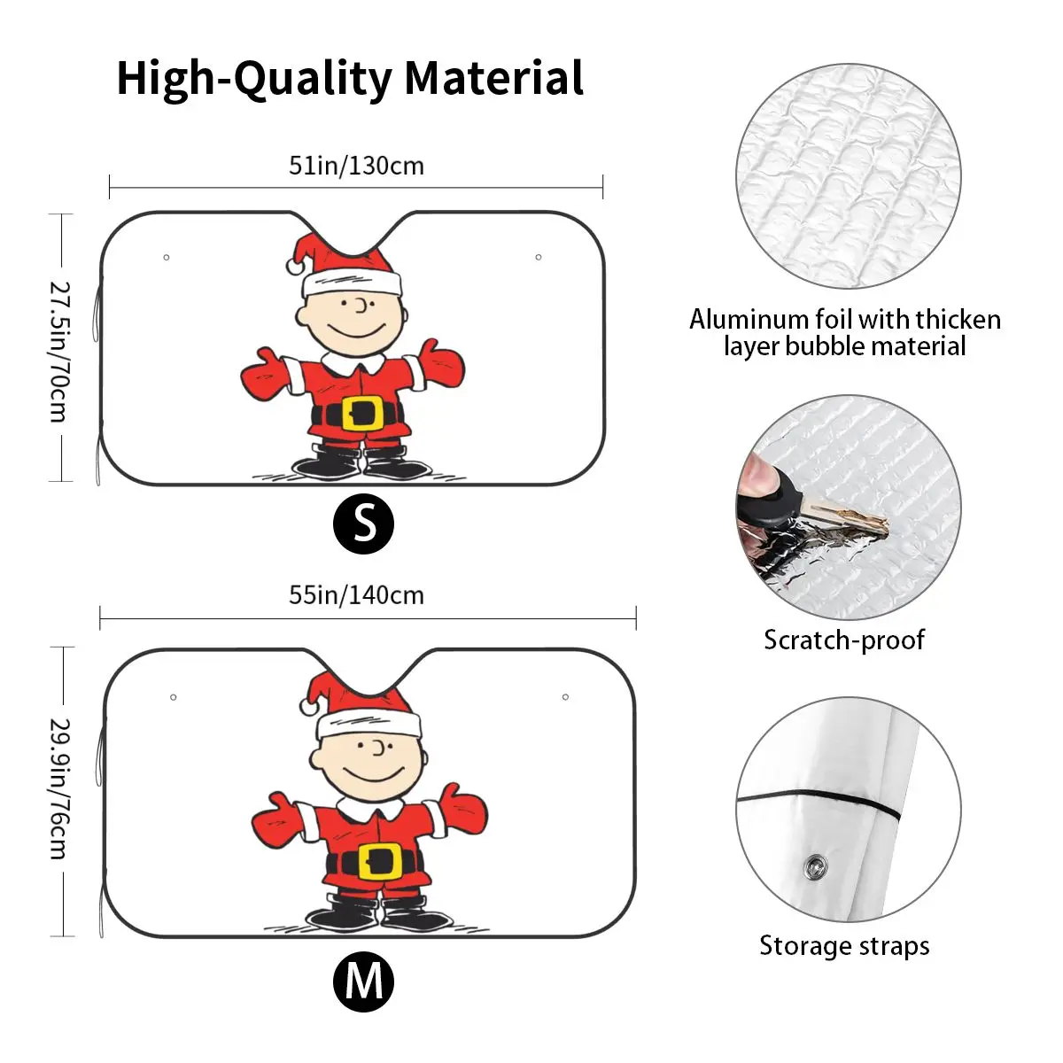 سنوبي الفول السوداني عيد الميلاد تشارلي براون للطي الزجاج الأمامي ظلة 70x130 سنتيمتر رقائق نافذة السيارة غطاء الزجاج الأمامي غطاء النافذة الأمامية