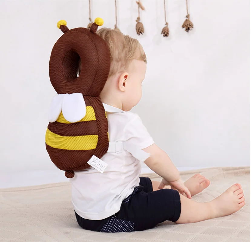 Appui-tête anti-chute pour bébé qui apprend à marcher, oreiller respirant, protection de la tête, petite abeille