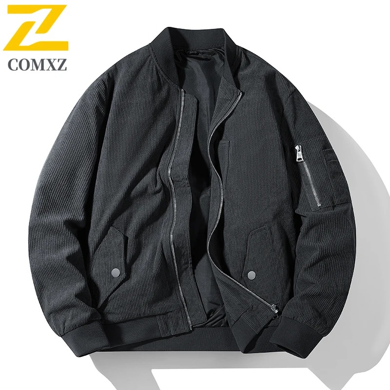 Men\'s Baseball Suit Spring and Autumn Fashion Loose Corduroy Trendy High Street Stand up Collar Coat Men Versatile Flying Jacket
