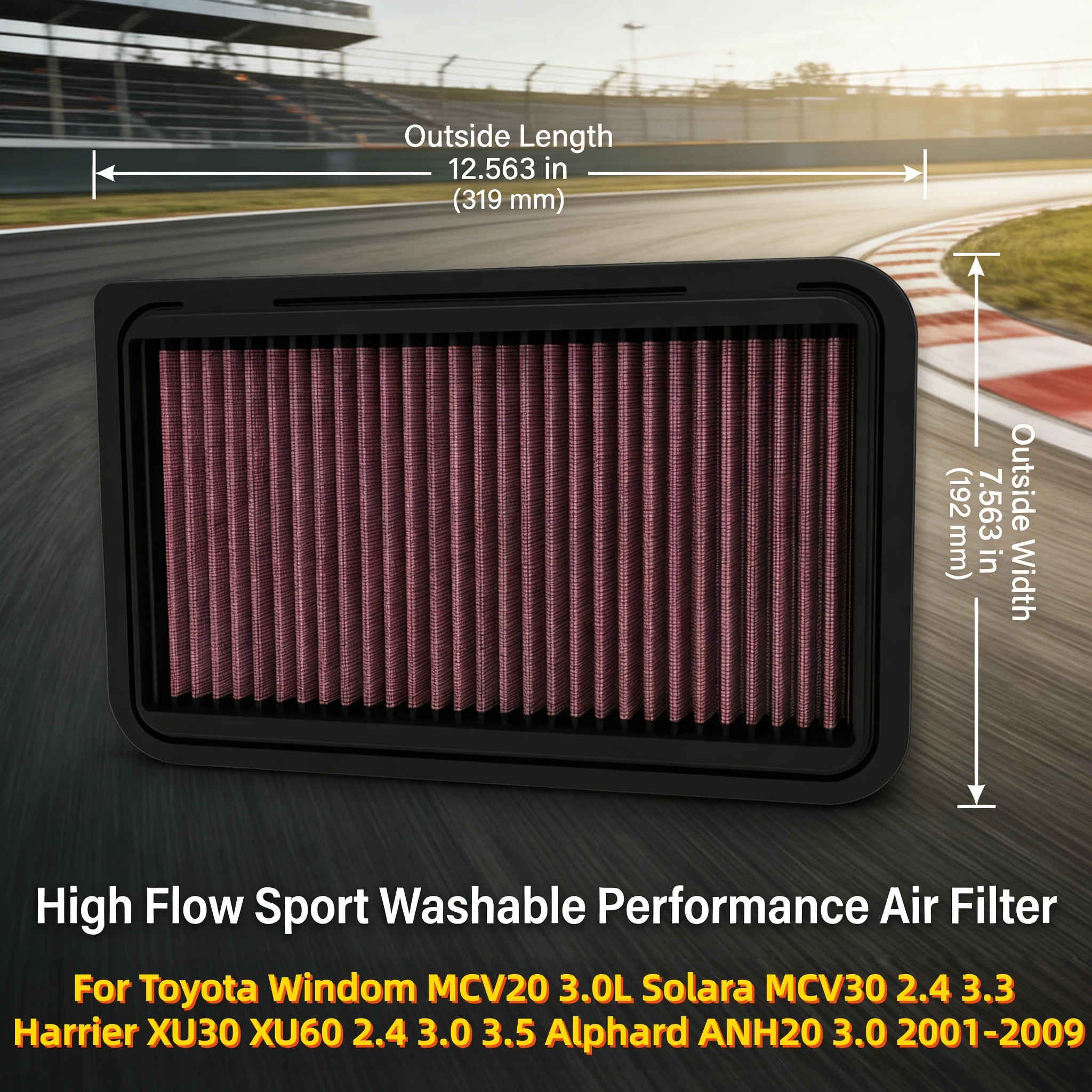 

Высокопроизводительный воздушный фильтр для Toyota Windom MCV20 3.0L, Solara MCV30 2.4 3.3, Harrier XU30 XU60 2.4 3.0 3.5, Alphard ANH20 3.0 2001-2009