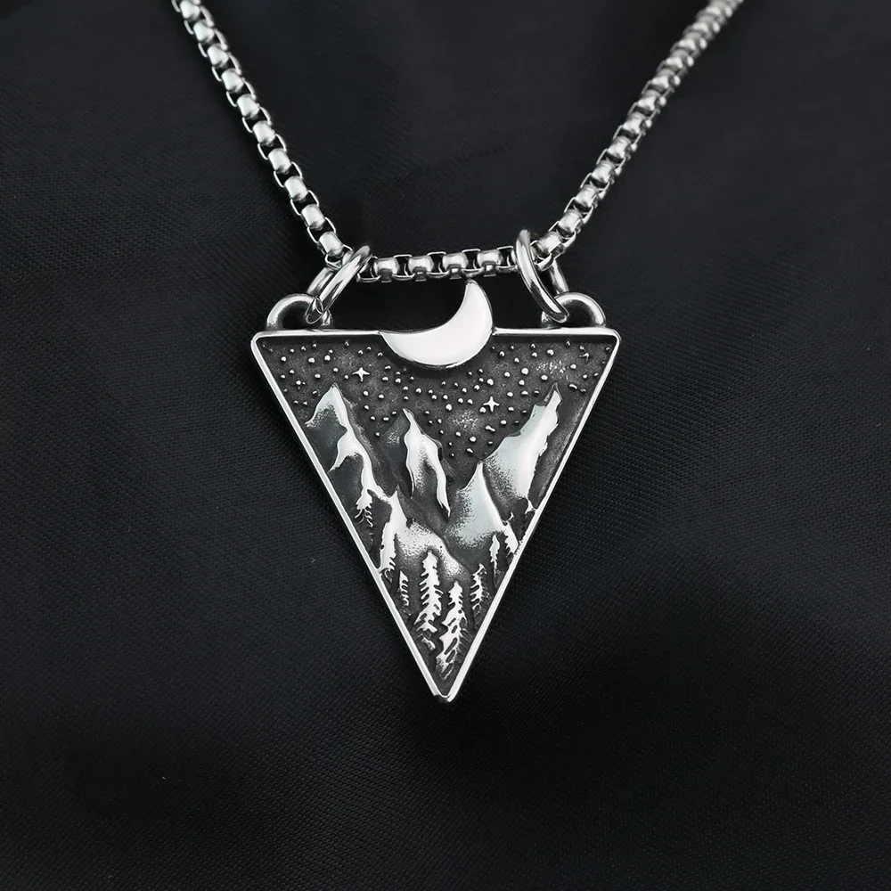 قلادة على شكل ماس للرجال والنساء ، فن القمر ، أزياء عتيقة ، مجوهرات على الطراز الأوروبي والأمريكية