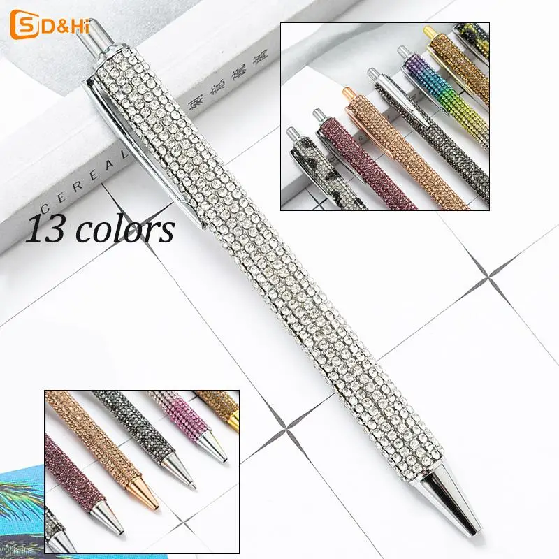 Stylos à bille en métal Bling pour demoiselle d'honneur, stylos cadeaux à encre noire, gros cristal diamant, compagnon d'irritation pour femme et fille