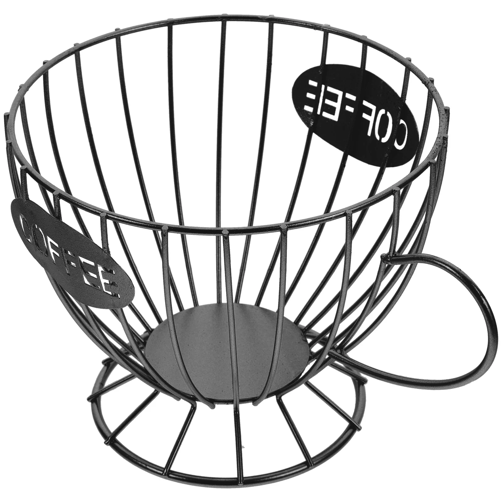 

Iron Rack Storage Container Organizer Baskets Kitchen Cafe Coffee Holder Office Easy Clean Coffee