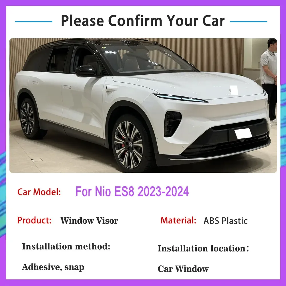 For Nio ES8 2023 2024 Rain Sunshade Window Visor Windshield Deflectors Auto Protective Cover Ventilation Awning Auto Accessories