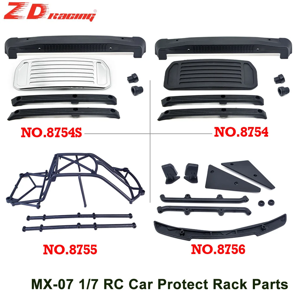 ZD Racing MX-07 1/7 RC Car Body Shell Protect Rack Part RC Car Shell Roll Cage Assembly Parts MX07 Original Parts 8754 8755 8756