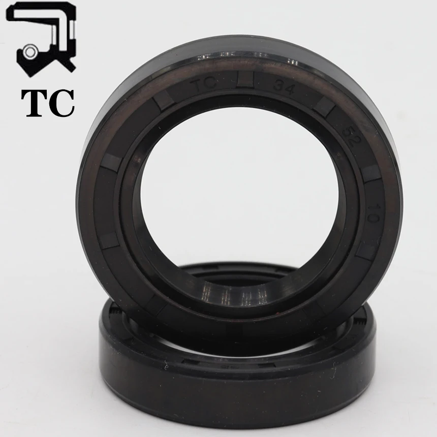 TC 30/31/32/33/34mm ID Black Nitrile Rubber NBR Grooved Lip Spring Gasket Ring Sealing Radial Rotary Shaft Skeleton Oil Seal