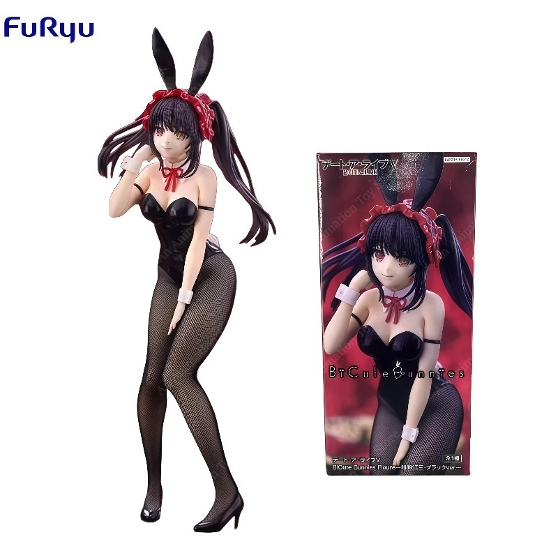 In Stock 100% Original FuRyu BiCute Bunnies Date A Live Kurumi Tokisaki Bunny Girl Anime Figure Collectible Desktop Decor Gift