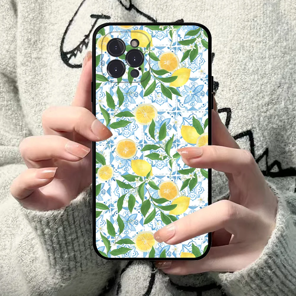 Mediterranean Lemon Phone Case Silicone Soft for iphone 15 14 13 12 11 Pro Mini XS MAX 8 7 6 Plus X XS XR Cover