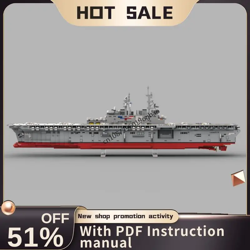 New 2635Pcs Moc Military Weapons Uss America Lha-6 Model Custom Puzzles Technology Diy Assembly Children's Toy Boy Holiday Gifts