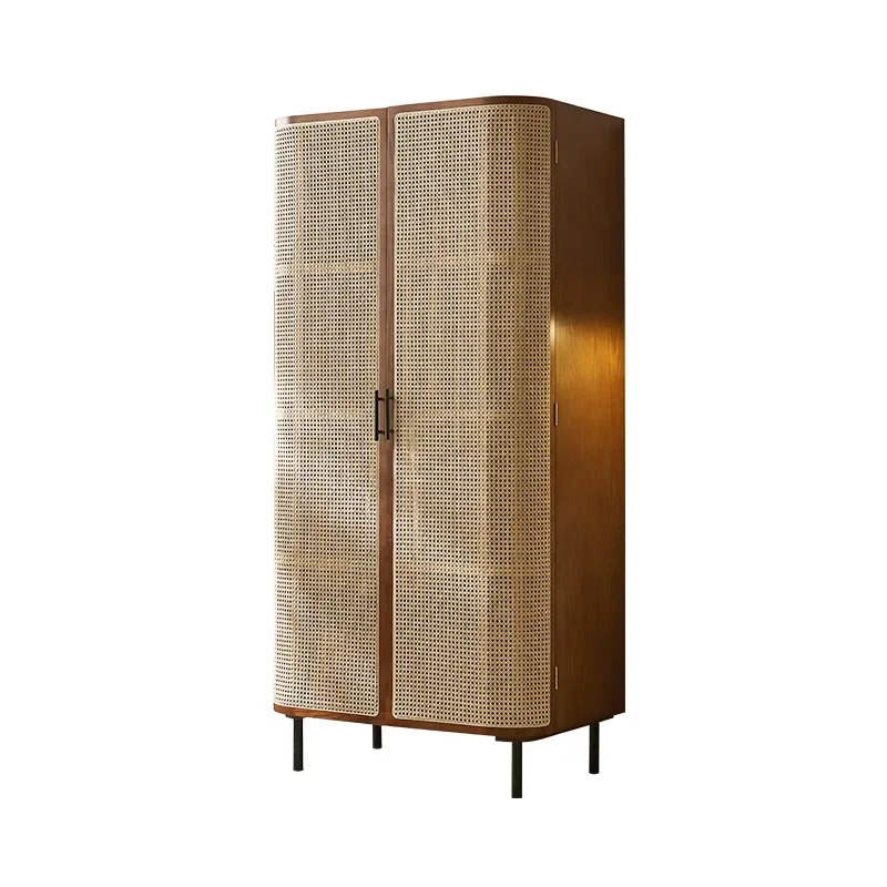 

Nordic, solid , rattan, wardrobe, swing door, Japanese style, large wardrobe, package, storage cabinet