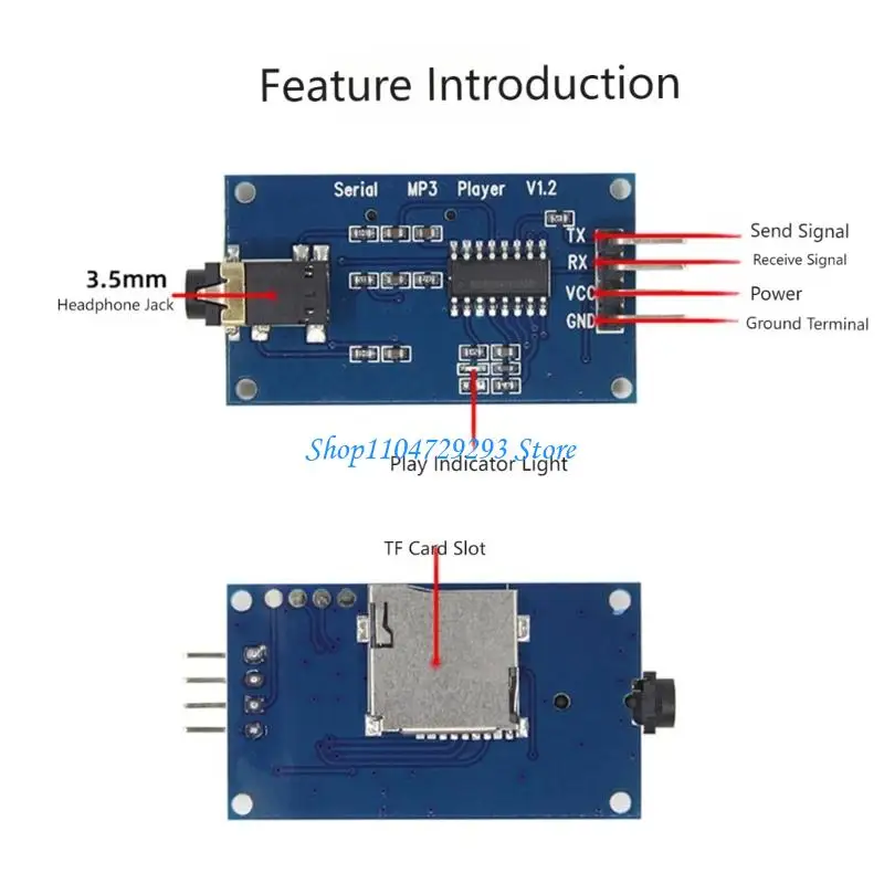 Module lecteur son Programmable Y2GD, Module contrôle UART YX5300, musique MP3