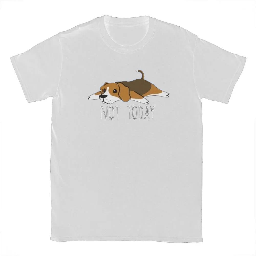Lustiges T-Shirt mit Aufdruck „Not Today Beagle Dog“ für Damen und Erwachsene, lustiges, kurzärmliges, weiches, niedliches, minimalistisches T-Shirt im koreanischen Stil mit Rundhalsausschnitt – Detail 4
