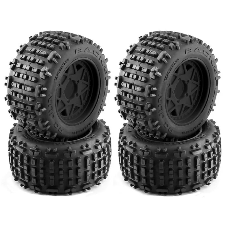 

4Pcs 152mm 1/8 1/10 Tire with 12/14/17mm Wheel Hex for Sledge E- ARRMA KRATON Outcast,Black