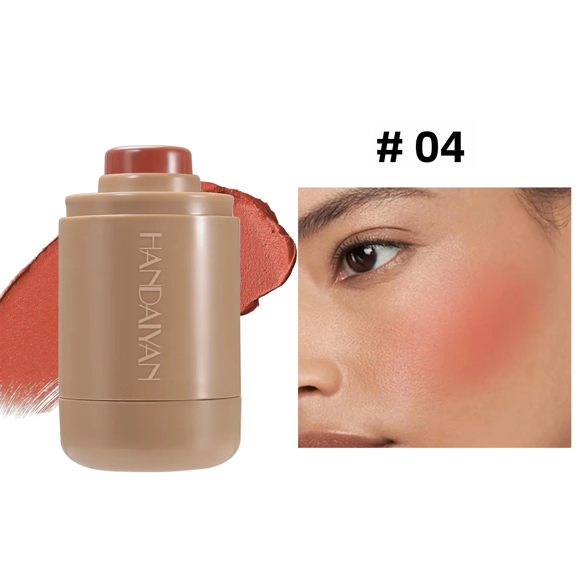 Multifunctional Cream Blush Stick Silky Lip Cheek Blusher Natural Blend Long Lasting Waterproof Portable Makeup Compact Trendy