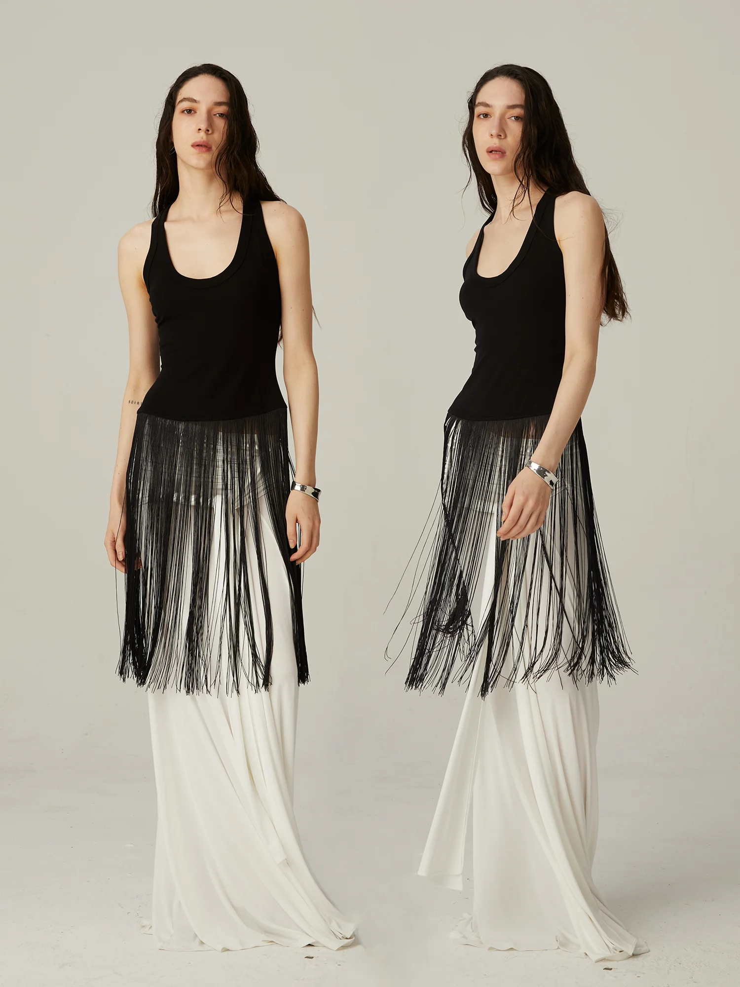 

Lichun Brand Asymmetric Design Slimming Waist Vest Women's Faion Original Design U-Ne Splice Daily Wear