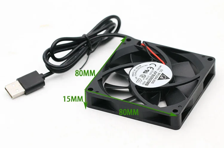 8 سنتيمتر مزدوجة الكرة USB صامت 5 فولت مكبر كهربائي التلفزيون القط Xiaomi صندوق راوتر مروحة التبريد 8015