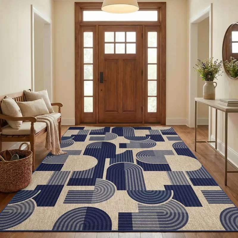 VIKAMA Modern Abstract Geometry Large Carpet Washable Minimalist Style Living Room Bedroom Carpet Home Decoration