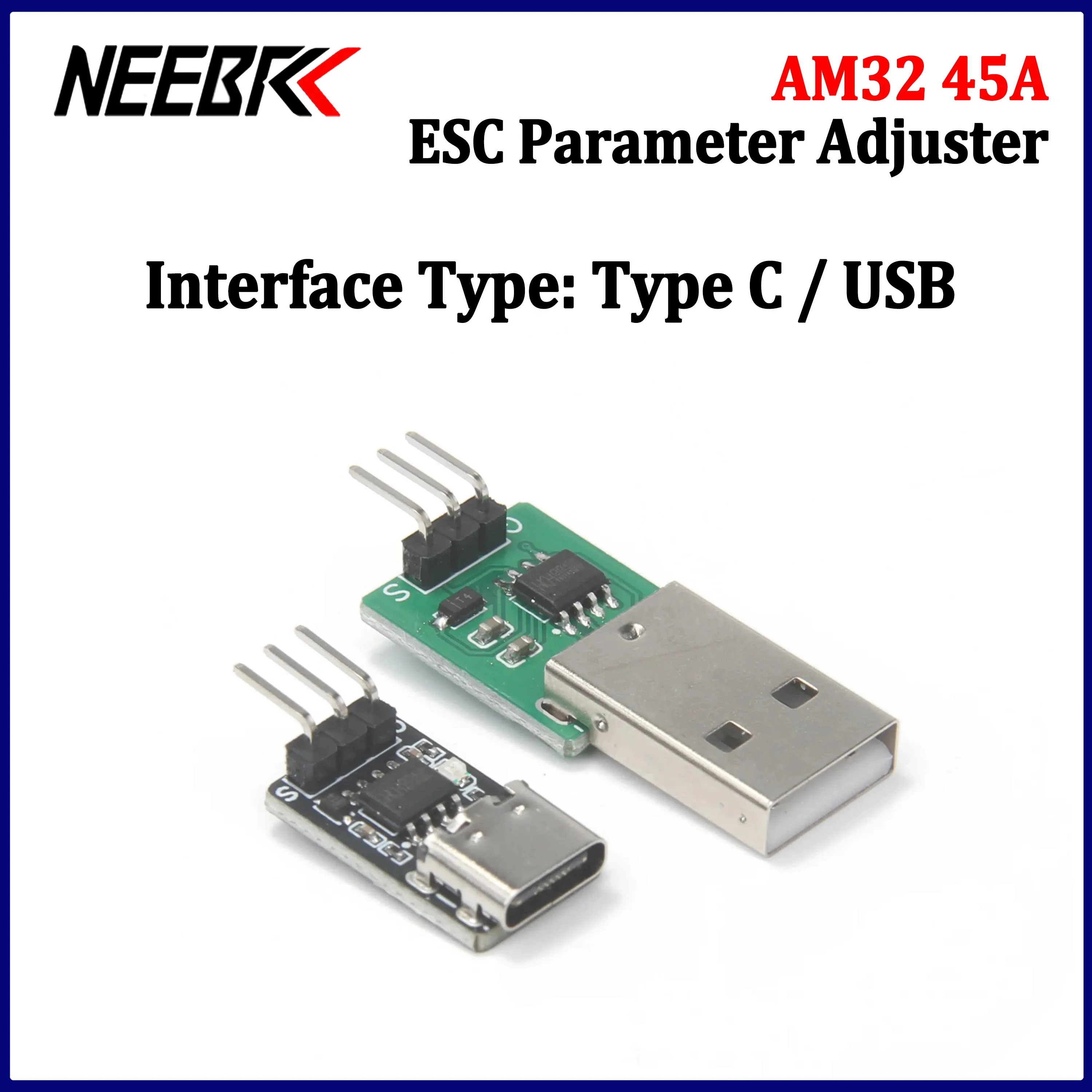 NEEBRC USB Type C Link AM32 ESC Programmer Adapter for MN82 MN99S MN168 MN78 RC Car Truck Crawler Tank Vehicle Model Toy Parts