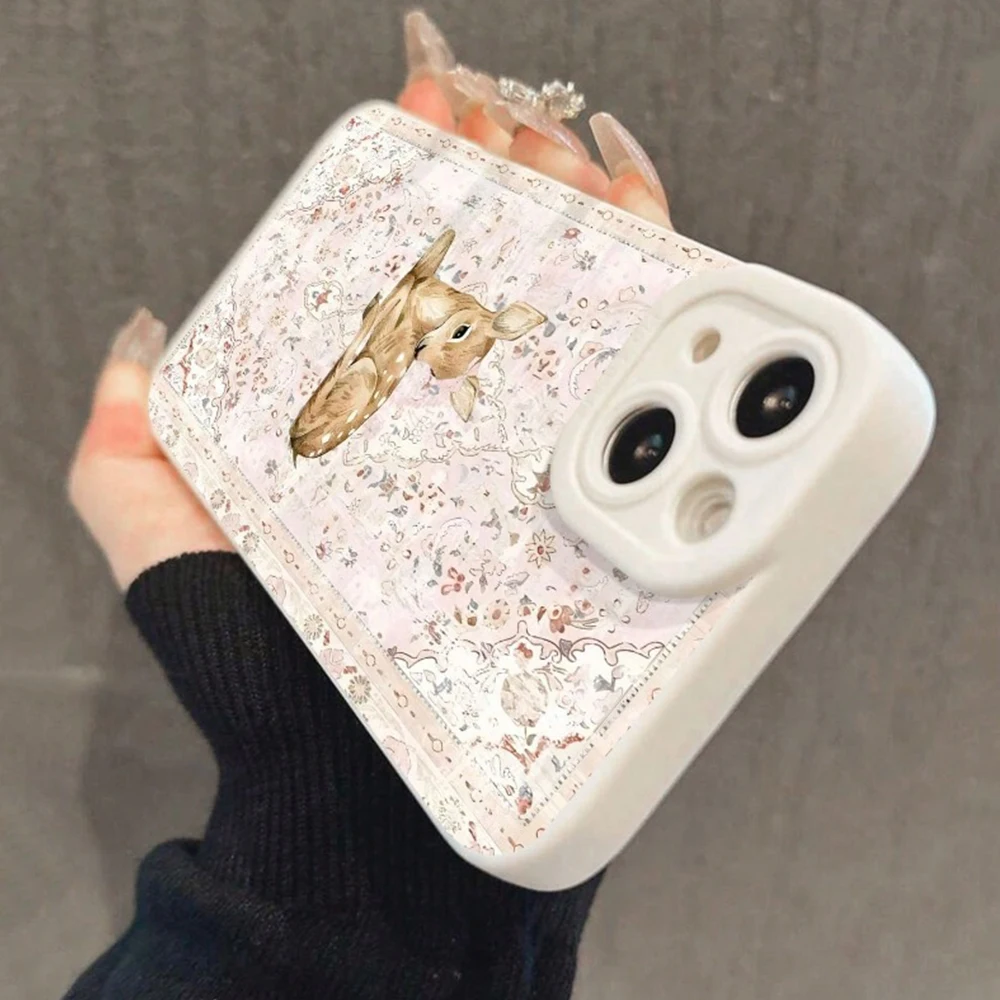 خمر الأزهار الغزلان قضية الهاتف لسامسونج غالاكسي S25 FE S24 الترا S23 زائد S22 A26 A25 A36 A35 A56 A55 A54 A53 A16 A15 5G غطاء #4